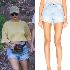 FRAME Denim Scallop High Waisted Shorts